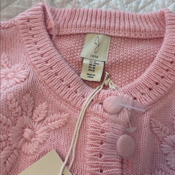 JOIE PINK CARDIGAN- medium NWT - Picture 3 of 5